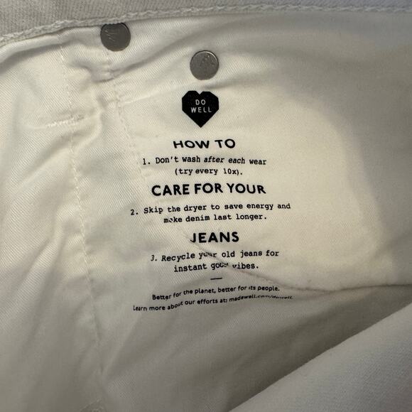 Madewell The Perfect Vintage Straight Leg Jean in Cream Size 28 - Picture 7 of 10